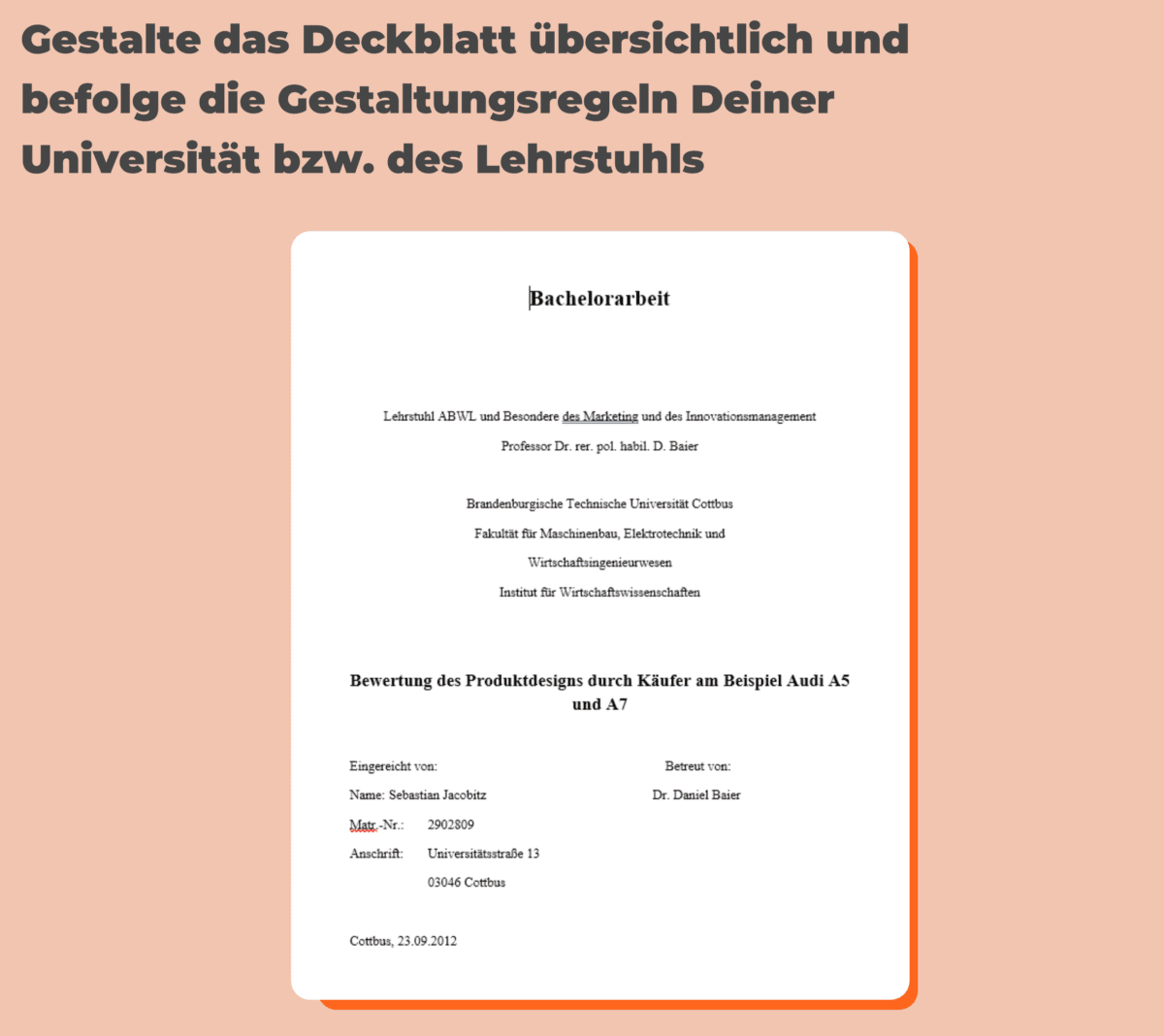 Bachelorarbeit Deckblatt Info