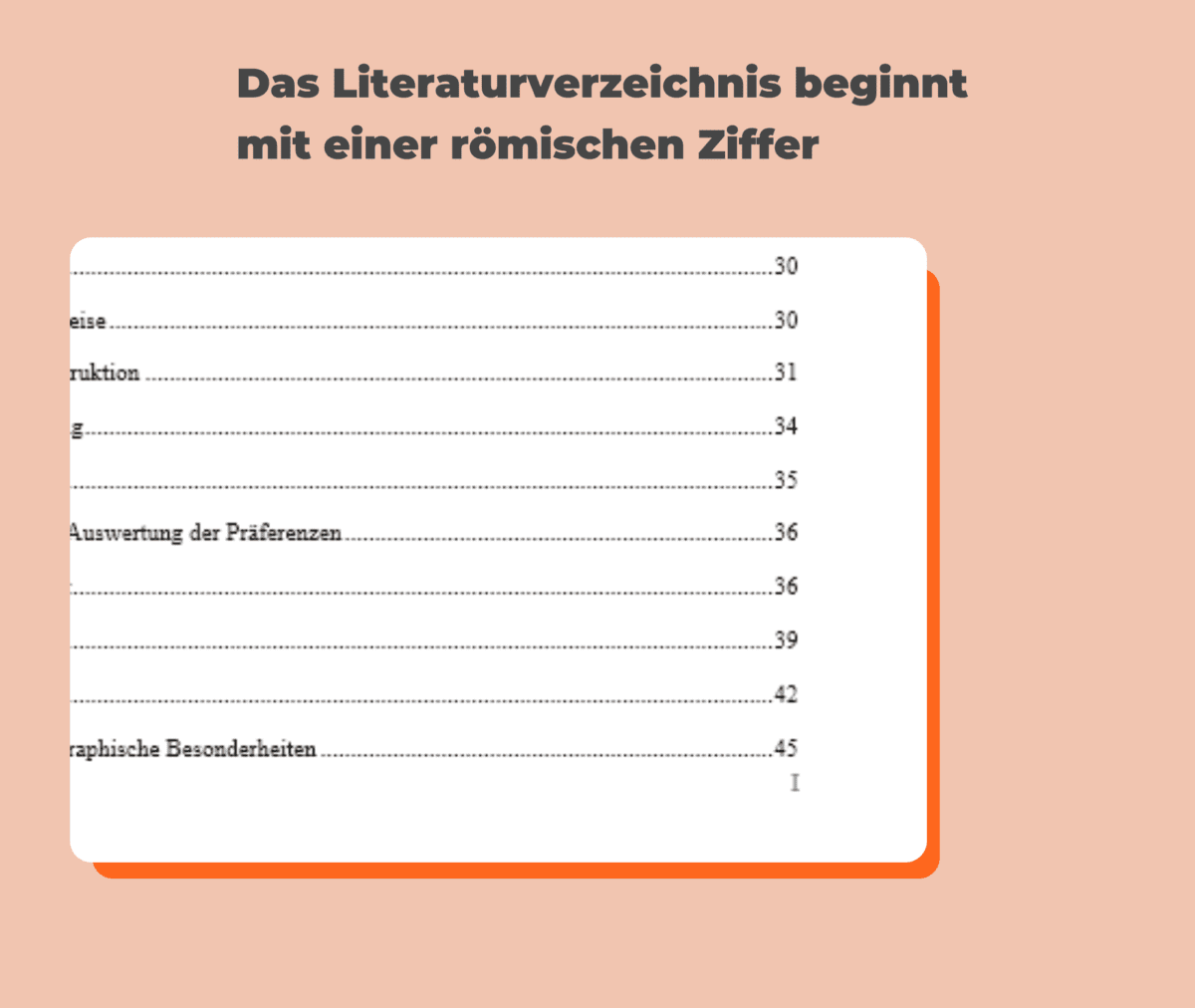 Seitenzahl in Verzeichnissen